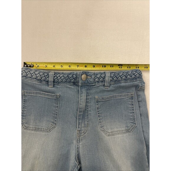 d.jeans Women’s Light Wash Wide Leg Jeans – Braided Waistband – Size 6 - Picture 5 of 6